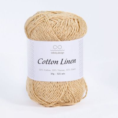 Infinity Design Cotton Linen (2124 AKS YELLOW) ) 53% хлопок, 33% вискоза, 14%  лен 50 гр/125 м